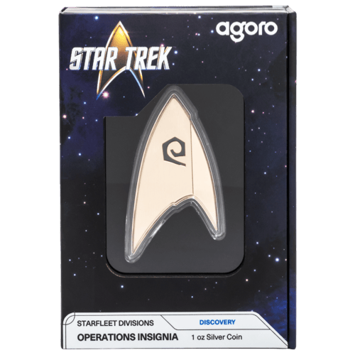 1 oz 2024 Star Trek: Starfleet Divisions Operations Insignia Copper Plated Silver Coin | Agoro by New Zealand Mint