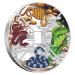 Set of 4 x 1 oz 2025 Lunar Year of the Snake Quadrant Colourized Proof Silver Coins | Perth Mint