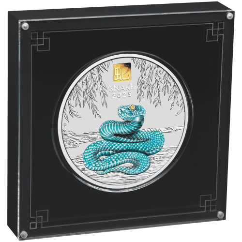 1 kilo 2025 Lunar Year of the Snake with Gold Privy Mark Colourized Silver Coin | Perth Mint