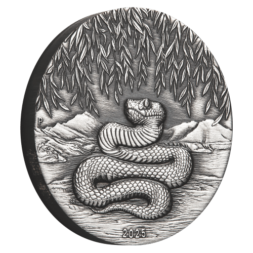 2 oz 2025 Lunar Year of the Snake Antiqued Silver Coin | Perth Mint