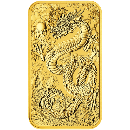 Pièce rectangulaire 1 once d'or Dragon 2024 | Monnaie de Perth