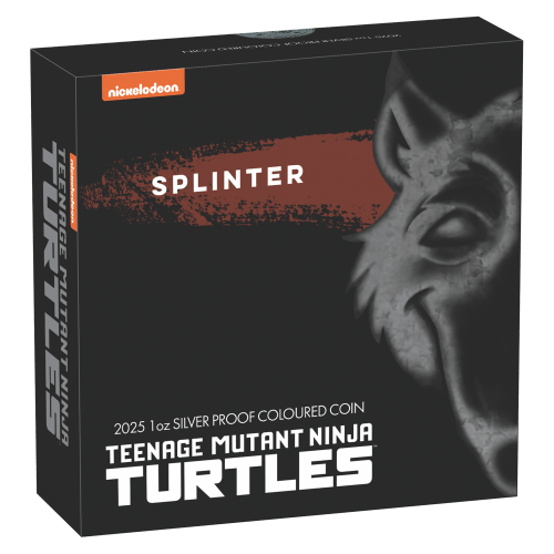 Pièce 1 once d'argent coloré épreuve Tortues ninja : Splinter 2025 | Monnaie de Perth