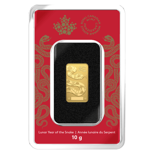 10 gram 2025 Lunar Year of the Snake Gold Bar | Royal Canadian Mint