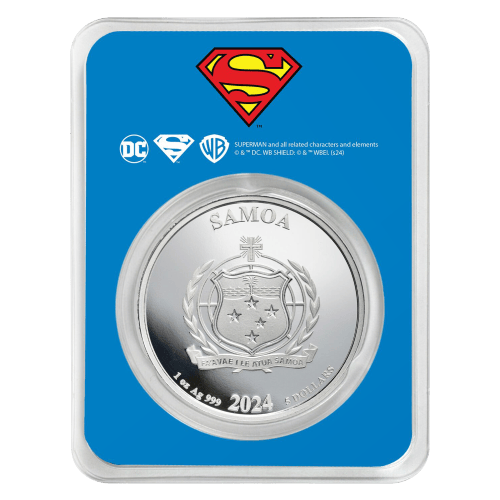 Pièce 1 once d'argent coloré Superman 2024 | Samoa
