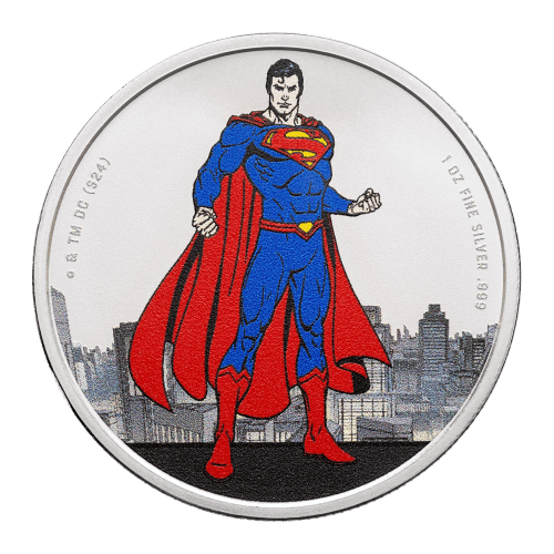 Pièce 1 once d'argent coloré Superman 2024 | Samoa