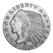 5 oz Incuse Indian Silver Round