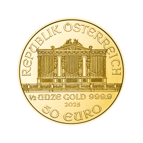 Pièce 1/2 once d'or Philharmonique autrichien 2025 | Monnaie autrichienne