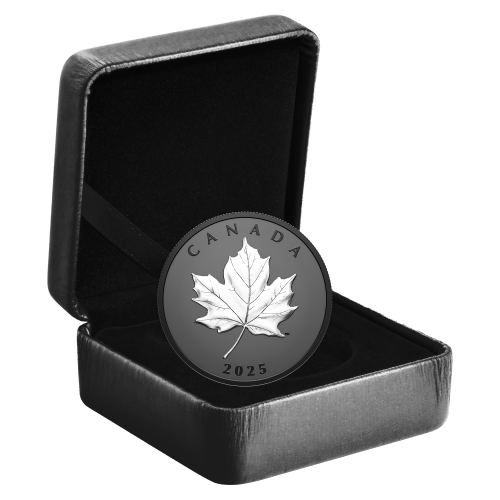 Pièce 1 once d’argent Feuille d’érable élégante plaquée de rhodium noir 2025 | Monnaie royale canadienne