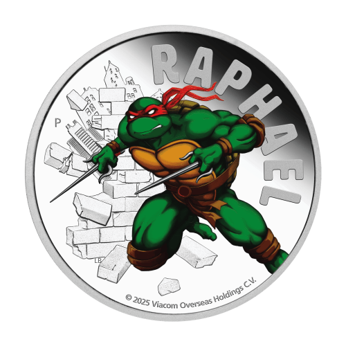 Pièce 1 once d’argent Épreuve numismatique Tortues Ninja : Raphael colorée 2025 | Monnaie de Perth
