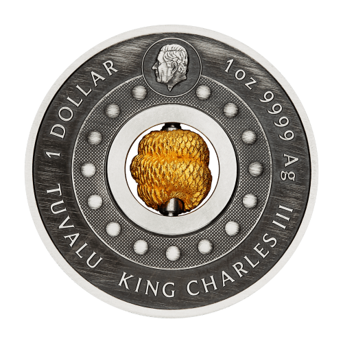 1 oz 2025 Lunar Year of the Snake Rotating Charm Antiqued Silver Coin | Perth Mint