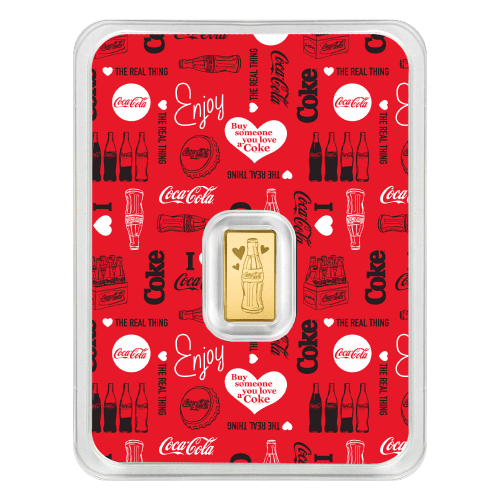 Lingot 0,5 gramme d’or Saint-Valentin Coca-Cola | PAMP Suisse