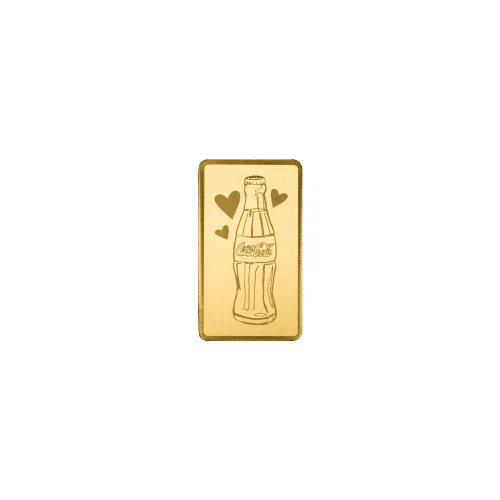 Lingot 0,5 gramme d’or Saint-Valentin Coca-Cola | PAMP Suisse