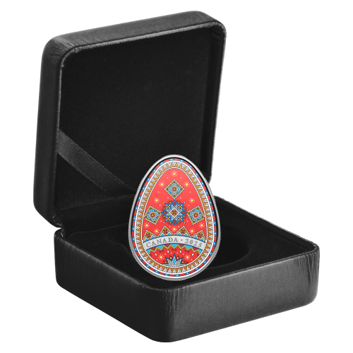 【超希少・未開封】安田銀行 日本貯蓄銀行50枚（25円分）ロール 2 1 oz 2025 Pysanka Egg Shaped Colourized Silver Coin | Royal