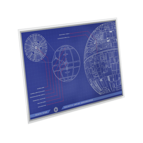 1 oz 2025 Star Wars Blueprint Series: Death Star Plans Silver Foil | Agoro by New Zealand Mint