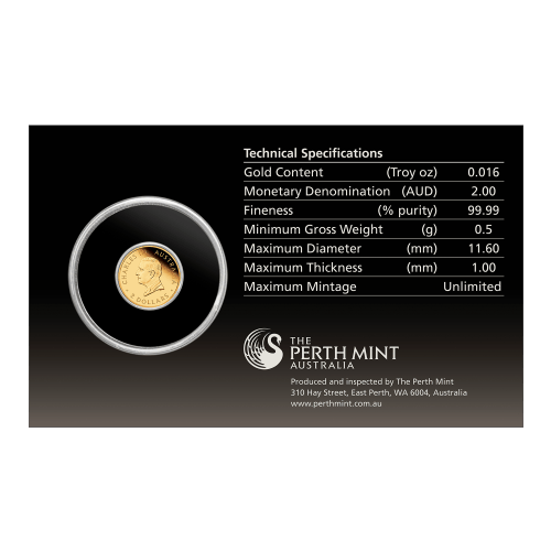 0.5 gram 2025 Australian Mini Roo Proof Gold Coin in Card | Perth Mint