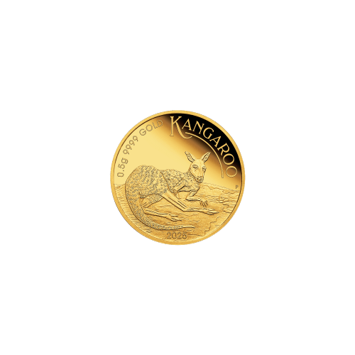 0.5 gram 2025 Australian Mini Roo Proof Gold Coin in Card | Perth Mint