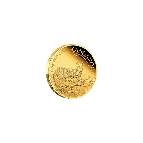 0.5 gram 2025 Australian Mini Roo Proof Gold Coin in Card | Perth Mint