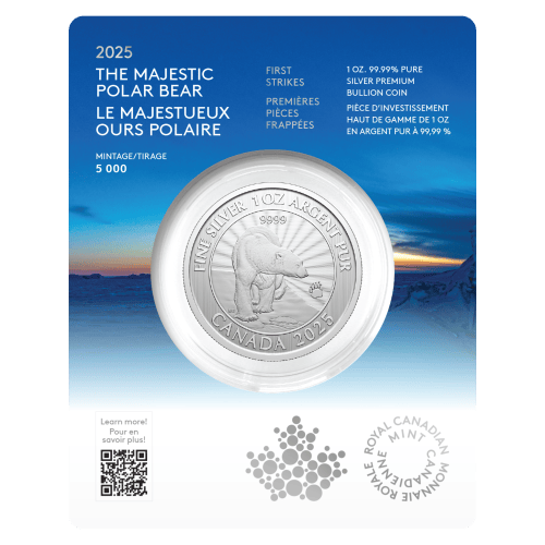 1 oz 2025 The Majestic Polar Bears First Strike Silver Coin | Royal Canadian Mint