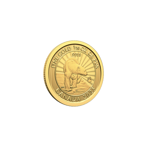 1/10 oz 2025 The Majestic Polar Bears First Strike Gold Coin | Royal Canadian Mint