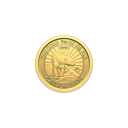1/10 oz 2025 The Majestic Polar Bears Gold Coin | Royal Canadian Mint