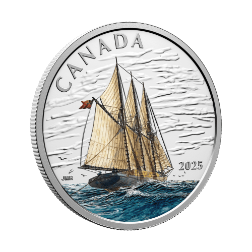 3/4 oz 2025 Tall Ships: Three-Masted Schooner Colourized Silver Coin | Royal Canadian Mint