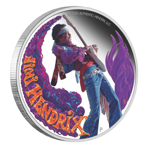 コレクション Perth Mint 1 oz 2025 Jimi Hendrix Colourized Proof Silver Coin | Perth Mint