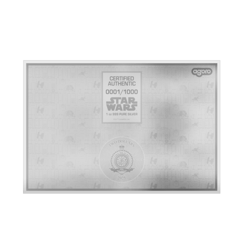 Feuille 1 once d’argent Star Wars Série Plan : Millennium Falcon 2025 | Agoro par la Monnaie de Nouvelle-Zélande
