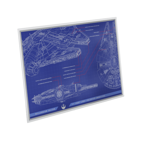 Feuille 1 once d’argent Star Wars Série Plan : Millennium Falcon 2025 | Agoro par la Monnaie de Nouvelle-Zélande