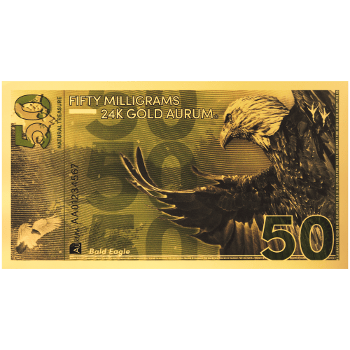 50 milligram Natural Treasure: Bald Eagle Gold Note | Aurum