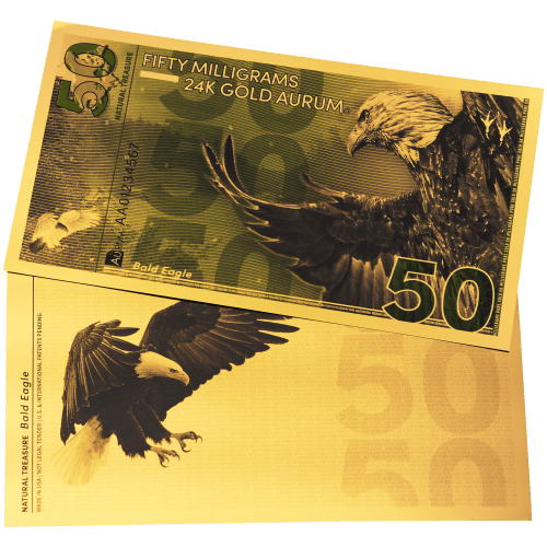 50 milligram Natural Treasure: Bald Eagle Gold Note | Aurum