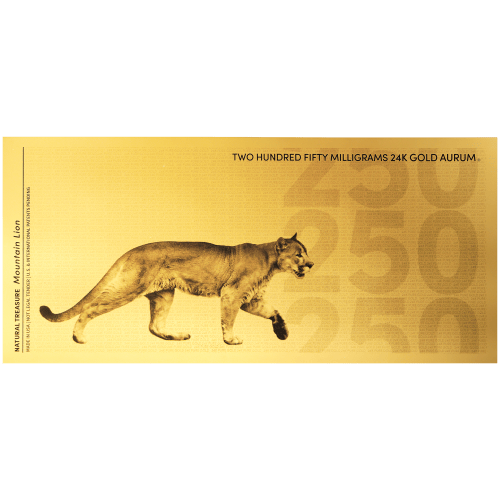 250 milligram Natural Treasure: Mountain Lion Gold Note | Aurum