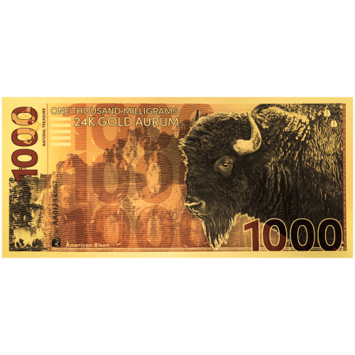 1 gram Natural Treasure: American Bison Gold Note | Aurum