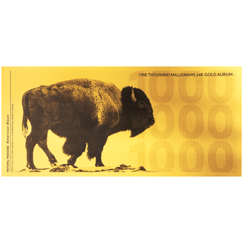 1 gram Natural Treasure: American Bison Gold Note | Aurum