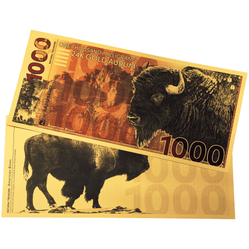 1 gram Natural Treasure: American Bison Gold Note | Aurum