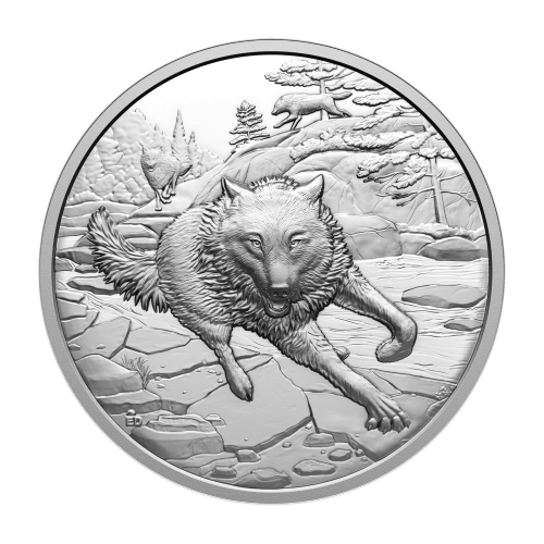 1 oz 2025 Great Hunters: Grey Wolf Ultra High Relief Silver Coin | Royal Canadian Mint