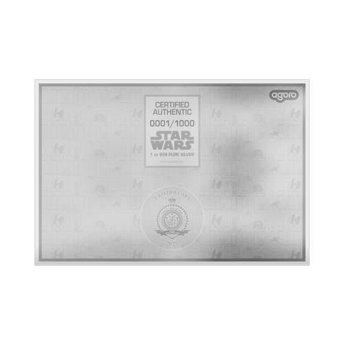 1 oz 2025 Star Wars Blueprint Series: Darth Vader's Helmet Silver Foil | Agoro by New Zealand Mint