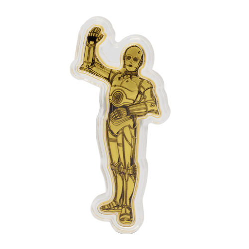 1 oz 2025 Star Wars Droids Series: C-3PO Shaped Silver Coin | Agoro by New Zealand Mint