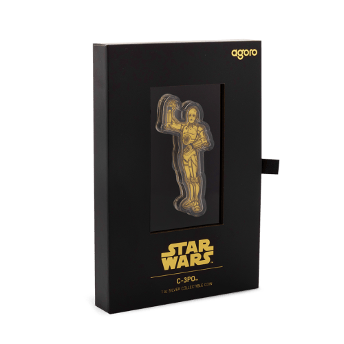 1 oz 2025 Star Wars Droids Series: C-3PO Shaped Silver Coin | Agoro by New Zealand Mint