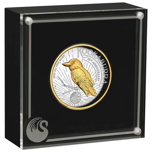 2 oz 2025 Australian Kookaburra High Relief Gilded Silver Coin | Perth Mint