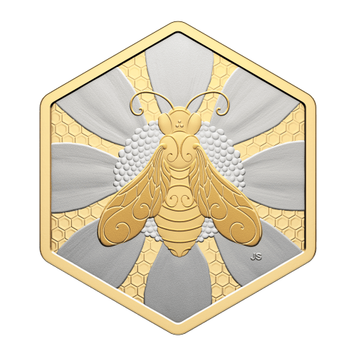 1 oz 2025 Natures Delight: The Honey Bee Honeycomb Shaped Silver Coin | Royal Canadian Mint