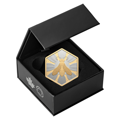 1 oz 2025 Natures Delight: The Honey Bee Honeycomb Shaped Silver Coin | Royal Canadian Mint