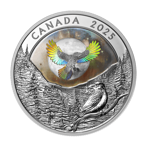 1 oz 2025 Moon Sky: Raven Hologram Proof Silver Coin | Royal Canadian Mint