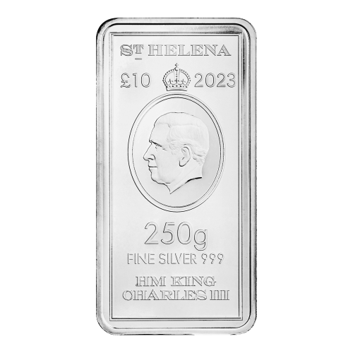 250 Gram 2023 Saint Helena The Queen's Virtues: Victory Silver Bar | East India Company