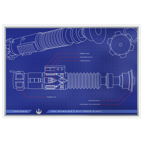 1 oz 2025 Star Wars Blueprint Series: Luke Skywalker's Lightsaber Silver Foil | Agoro by New Zealand Mint