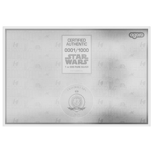 1 oz 2025 Star Wars Blueprint Series: Luke Skywalker's Lightsaber Silver Foil | Agoro by New Zealand Mint