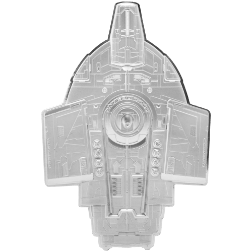 3 oz 2025 Star Trek Ships Series: U.S.S. Defiant Shaped Silver Coin | Agoro by New Zealand Mint
