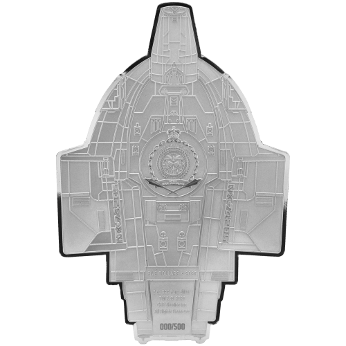 3 oz 2025 Star Trek Ships Series: U.S.S. Defiant Shaped Silver Coin | Agoro by New Zealand Mint