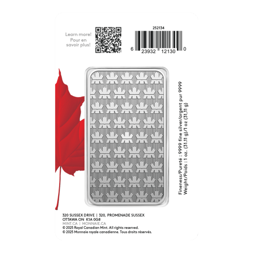 1 oz 2025 Proudly Canadian Special Edition Silver Bar | Royal Canadian Mint