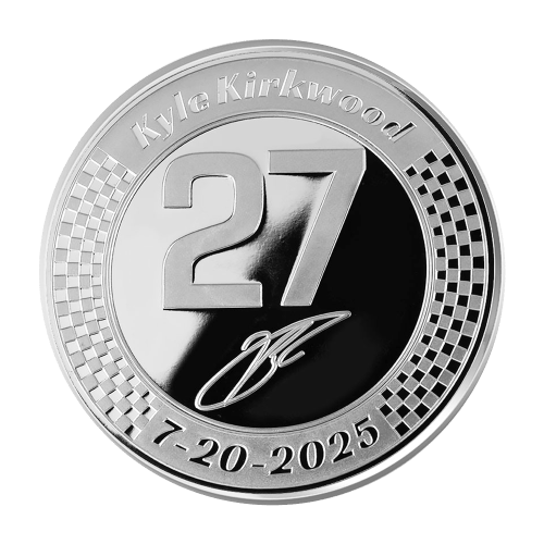 1 oz 2025 Silver Gold Bull Exclusive Andretti IndyCar Kyle Kirkwood Limited Edition Silver Round