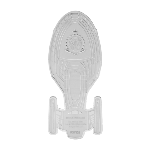 3 oz 2025 Star Trek Ships Series: U.S.S. Voyager Shaped Silver Coin | Agoro by New Zealand Mint